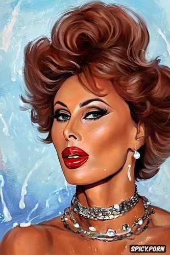 sperm on lips, sophia loren