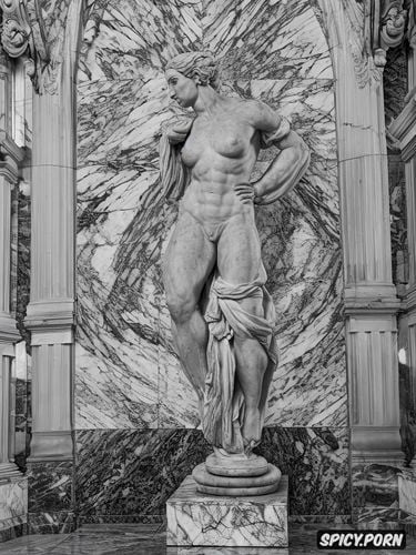 marble statue carved by michelangelo of nude women