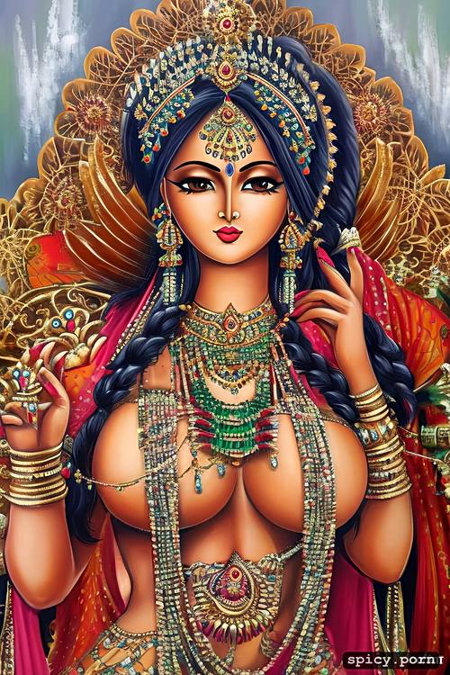 durga, hindu, big boobs, clean pussy, busty
