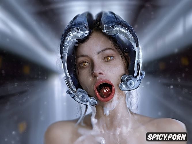 xenomorph sperm pumps inside deepthroat, completely naked, 18 years pregnant whore