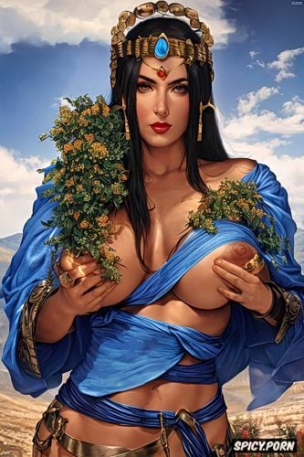 awesome landscape, topless, canaanite great goddess asherah
