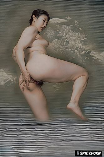 unveiling hair vagina, portrait, dark ominous atmosphere, leonardo davinci painting