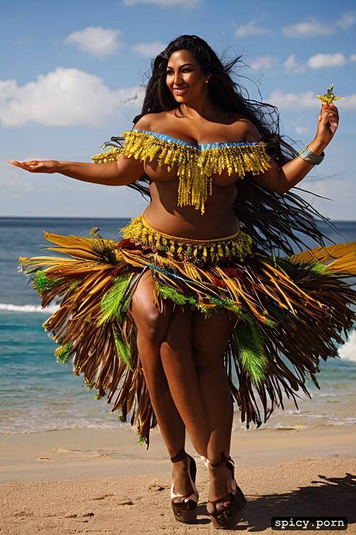 curvy hourglass body, intricate beautiful dancing costume, gigantic hanging boobs