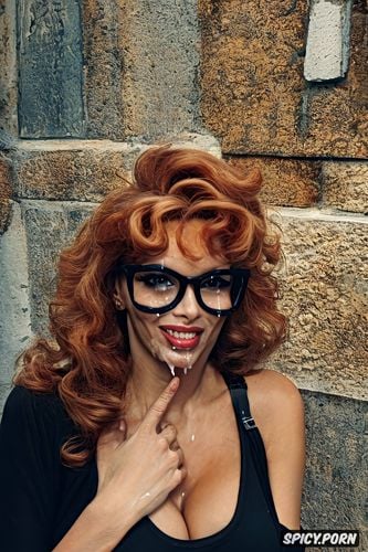 sophia loren, beautiful, sperm on glasses, vicious smile, well used professional sexworker