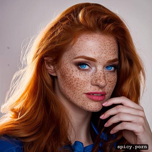 ginger hair, pretty face, skinny, fit, freckles, pillows, 18 years female