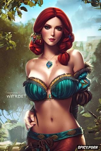 ultra detailed, triss merigold the witcher tight outfit beautiful face masterpiece