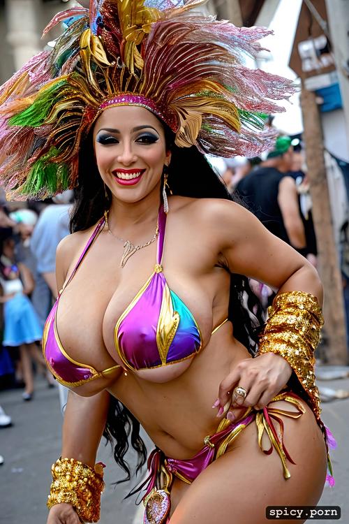 31 yo beautiful performing mardi gras street dancer, giant hanging tits