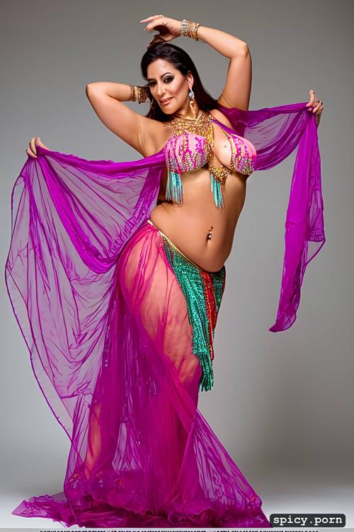 color photo, beautiful bellydance costume, intricate hair, correct anatomy