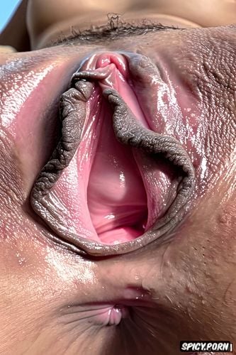 very erect clitoris, large pussy lips, close up pussy, very wet