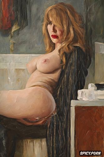 fairer skin, bony fingers, beth dutton, desolate, carravagio oil painting