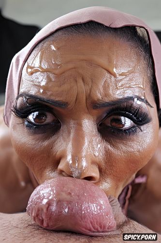 looking into camera, wrinkled face, minimalistic, saudi hijabi female