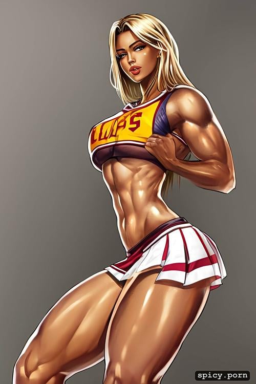 ultra detailed, masterpiece, busty, cheerleader, highres, toned