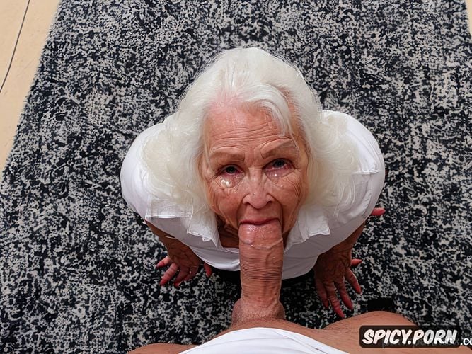 massive thick white dick, old grandmother, forcing her head to full deepthroat