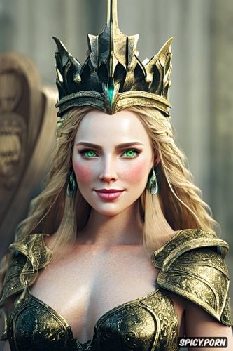 female knight, k shot on canon dslr, throne room, throne, ultra detailed face shot