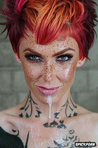 short haired, batwoman, skinny, cum everywhere, ruby rose, light freckles