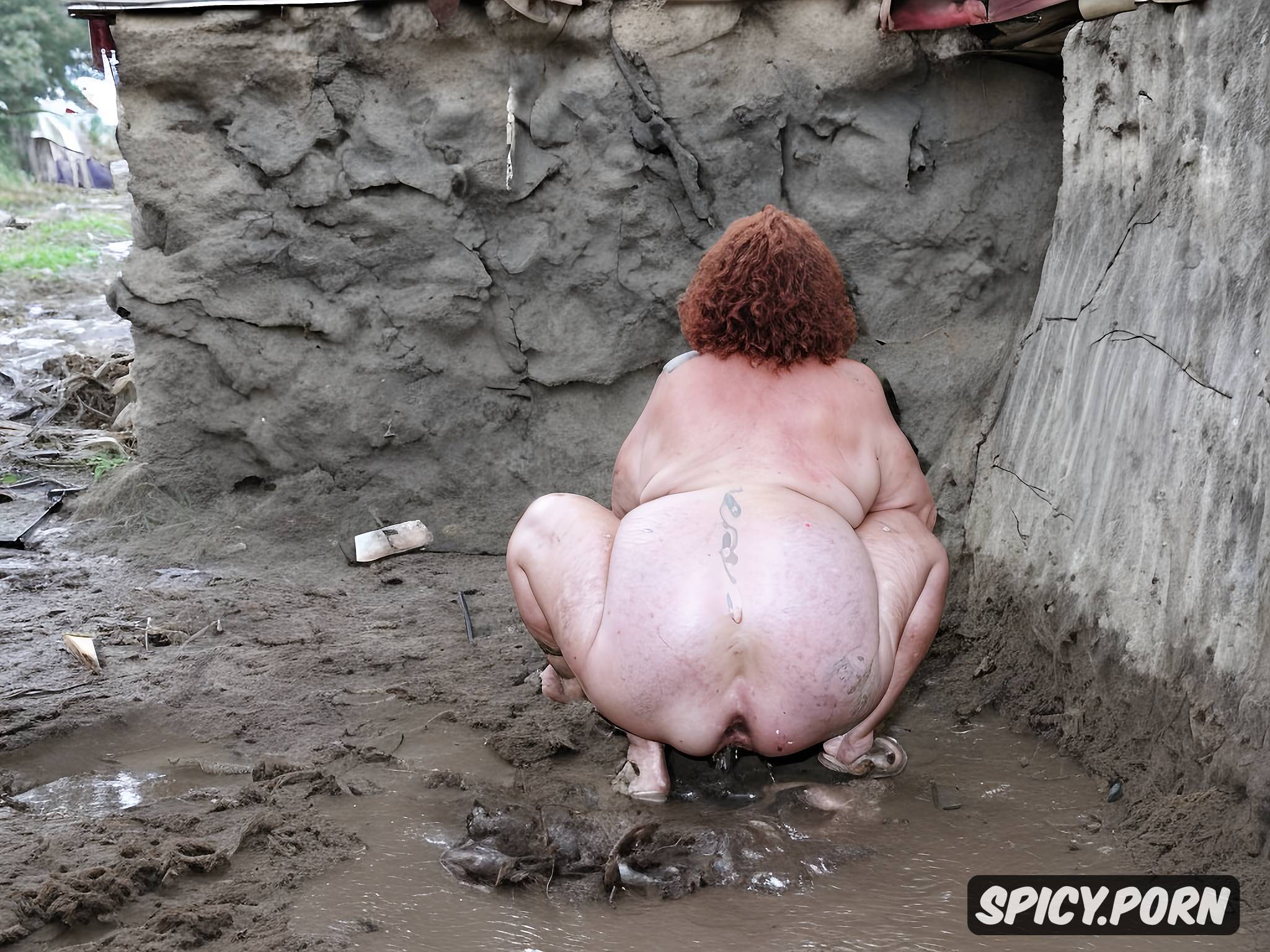 Image Of In Filthy Slum Naked Obese Bbw Granny Saggy Boobs Massive